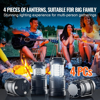 Set of 4 Collapsible LED Camping Lanterns